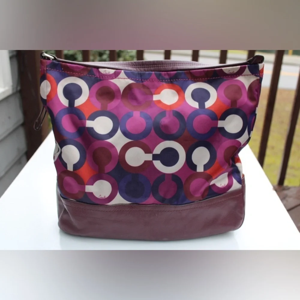 Coach Multi color signature logo hobo bag